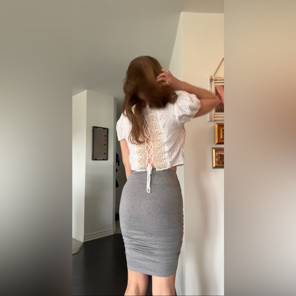 White Eyelet Puff Sleeve Top - Picture 6 of 16